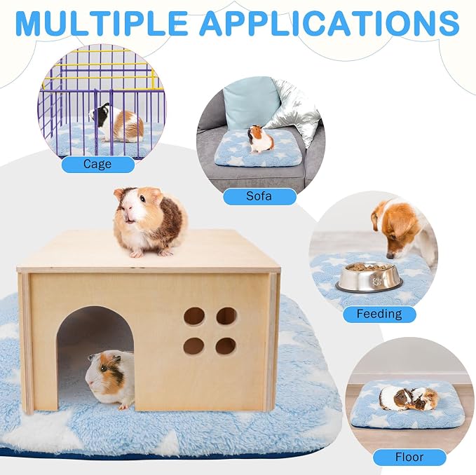 Homimp 2 Pack Guinea Pig Bed, Waterproof Reusable Small Animal Bed,Super Absorbent Pee Pad Mat for Rabbit Bunny Hamster Rat Hedgehog Chinchilla,Washable Fleece Cage Liners 12"x12"