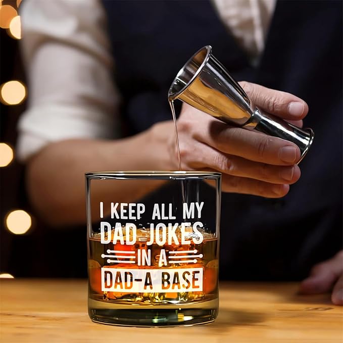 Funny Dad Whisky Glass Birthday Gifts for Dads from Daughters Dad Jokes 11Oz Whisky Glass Christmas Fathers Day Presentsfor Dads Who Wants Nothing
