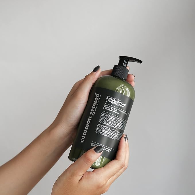 Common Ground Natural Anti-Thinning Conditioner, Sulphate, Paraben & Cruelty Free, Vegan, Plant-Based, Bergamot & Rosemary Scent, Kino Tree & Ginseng DHT Blockers, All Hair Types, Men & Women