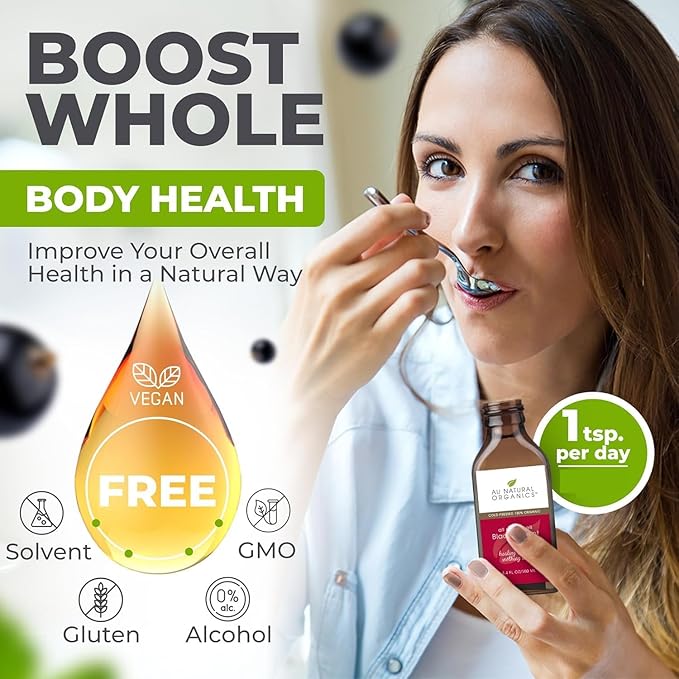 Au Natural Organics Black Currant Seed Oil for Eczema – 100% Pure Organic Cold Pressed Liquid GLA for Skin | Support Immune Health, Blood Flow, Tissue Repair | Edible & Hexane Free | 250ml