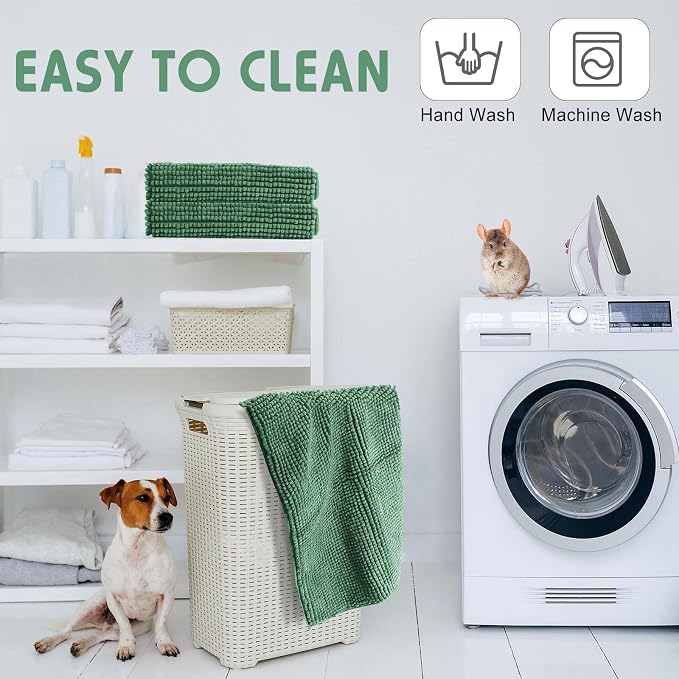 Amylove 4 Pcs Guinea Pig Cage Liner 16 x 24 Inch Washable Chenille Pee Pads Pet Dog Cat Bedding Training Mat Reusable for Small Animals Puppy Bunny Hamster Chinchilla