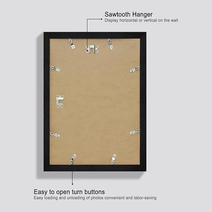 iRahmen 10x14 Picture Frame Set of 4 with Tempered Glass, Display 8x12 Picture with Mat or 10 x 14 Without Mat, Mixed Color Wood Photo Frames for Wall Mounting