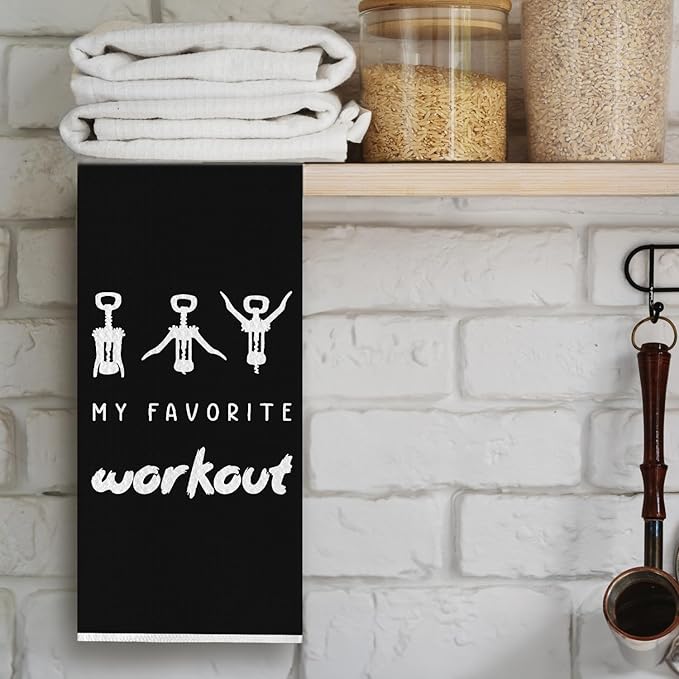 Funny Wine Kitchen Towels,Funny Decorative Waffle Weave Hand Towels,Wine Lovers Gifts for Women,Dish Towel for Kitchen Bathroom Decor 16 X 24