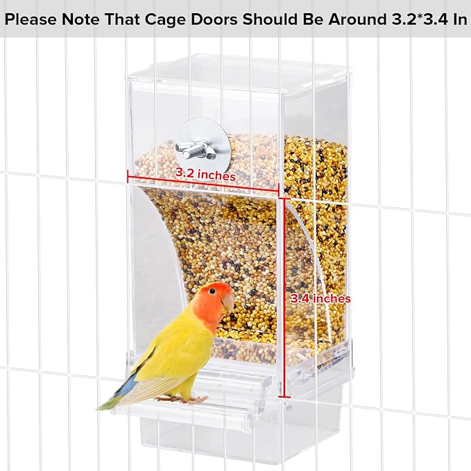 lemtrflo No Mess Bird Feeder Water Dispenser Set, Bird Feeder for Cage | Cage Accessories for Parrot, Finches, Budgies and Canaries