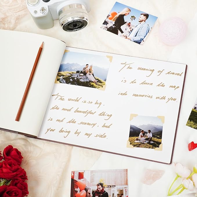 Personalized Adventure Photo Album,Wooden Memory Books for Keepsakes, Custom Travel Scrapbook Craft Kit, DIY Adventure Book for Couples, Travel Memories, Adventure Lovers