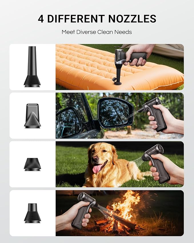 T150 Compressed Air Duster, 110000RPM Cordless Electric Air Duster, 3-Gear Mini Handheld Cordless Blower with Fast Charging, Portable Air Blower for PC, Car, Outdoor, Keyboard Cleaning