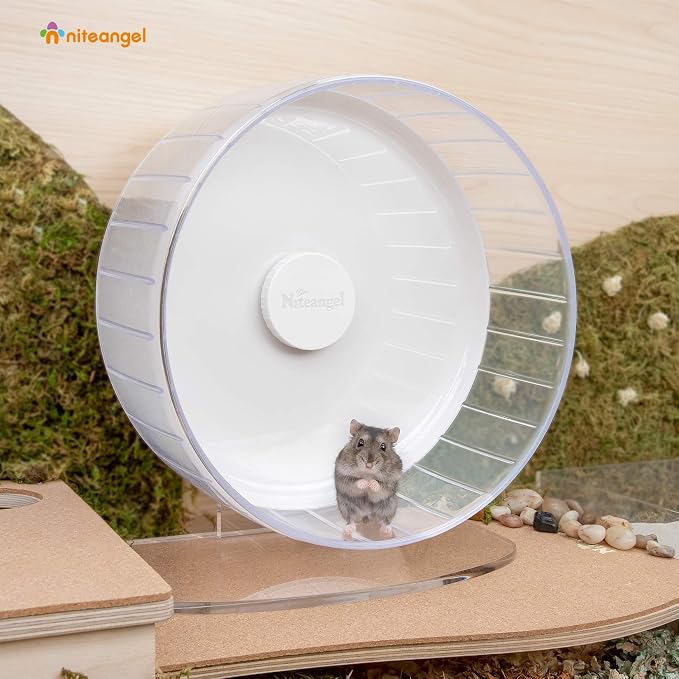 Niteangel Super-Silent Hamster Exercise Wheels: Quiet 11 inch Running Wheel | Can 11.6-15.4" Adjustable Height - No Bend Back Spinner Running for Dwarf Syrian Hamster Gerbils Mice Or Other Small Animal