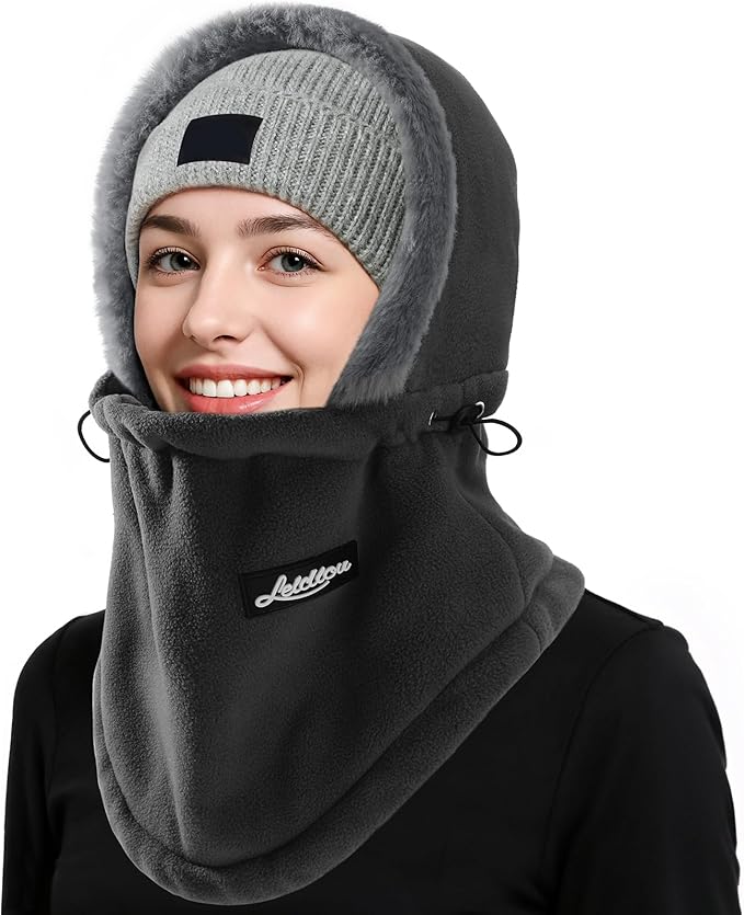 Balaclava Ski Mask for Women Winter Fleece Windproof Face Mask Neck Warmer Scarf Helmet Hood Outdoor