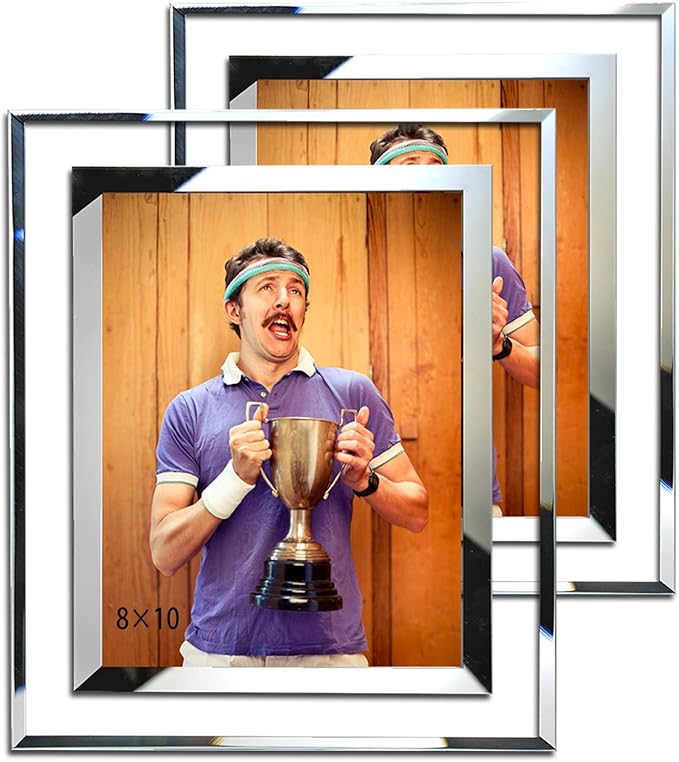 SIMON'S SHOP 8x10 Picture Frame, Glass Picture Frames 8x10 for Wall and Tabletop, 2-Pack Photo Frame Vertical or Horizontal Display, Modern Home Office Décor