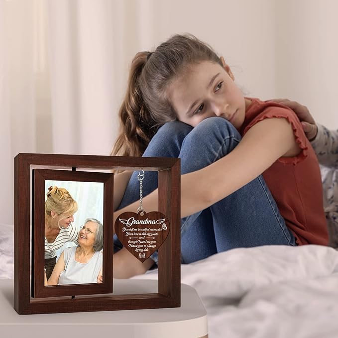 Vetbuosa Grandma Memorial Picture Frame, Sympathy Gifts for Loss of Grandmother, Bereavement Remembrance Funeral Condolence Gifts, Fits 4x6 In Photo