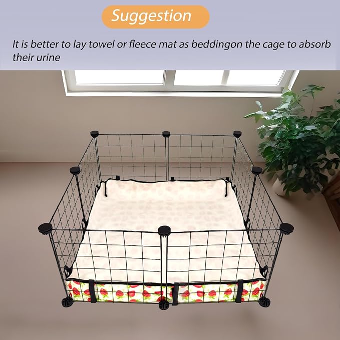 Guinea Pig Cage Liner，Washable Waterproof Oxford Cloth Cage Liners for Small Animals,Hamster Chinchilla Hedgehog Rabbit and Other Small Animals Not Include Cage(24x24 inches)