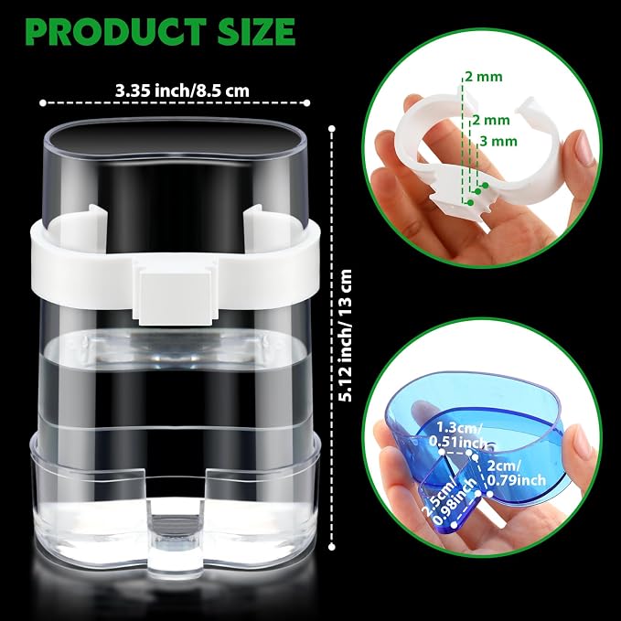 Yaomiao 4 Pcs No Mess Small Bird Feeders Automatic Parakeet Water Dispenser Clear Quail Feeder and Watered Cage Accessories for Small and Medium Parakeet Cockatiel Canary(Water Dispenser,Multicolor)