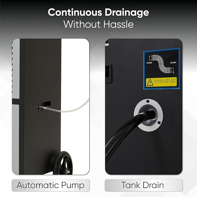 190 Pints Commercial Dehumidifier for Basements & Industrial Spaces – Built-In Pump, Drain Hose, Continuous Operation, 2-Speed Fan, 15000 Sq Ft Coverage