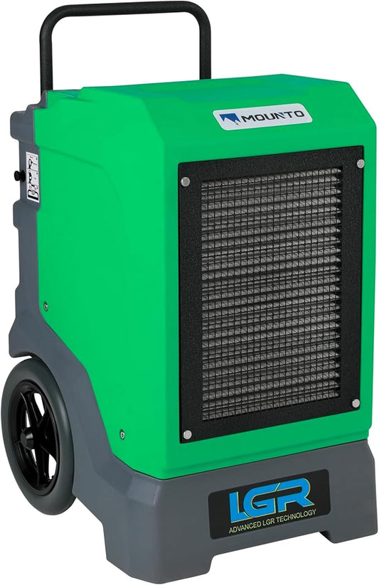 MOUNTO 310 Pints LGR Commercial Dehumidifier with Built-In Pump and Drain Hose – Portable, Heavy-Duty Dehumidifier with Wheels for Basements, Garages, Home, and Job Sites