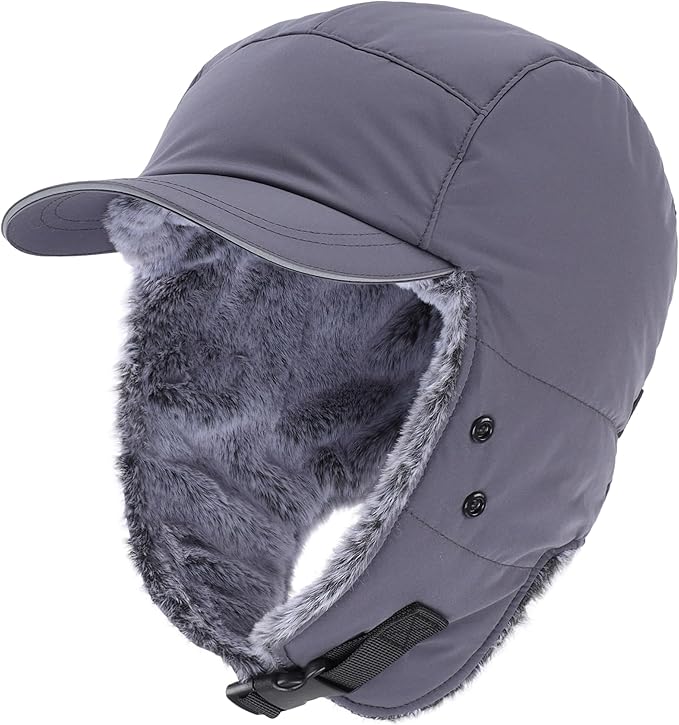 Connectyle Trapper Hat for Men Women Faux Fur Winter Hat with Ear Flaps Water-Resistant Hunting Hats Ushanka Skiing Cap