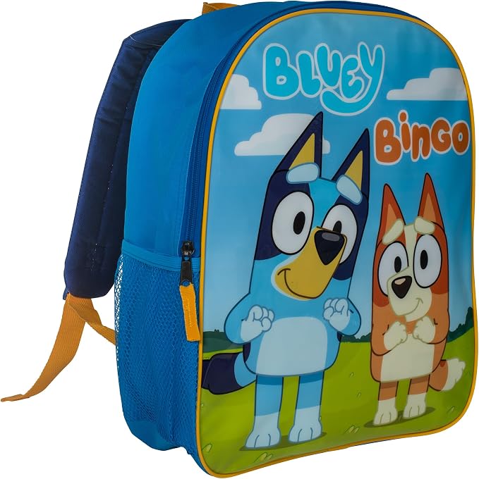 AI ACCESSORY INNOVATIONS Bluey & Bingo Kids Backpack, 15" Girls & Boys School Bag, Blue