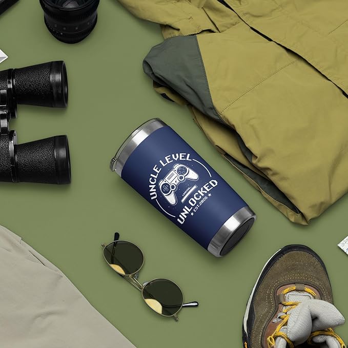 Uncle Level Unlocked Tumbler 20oz - Uncles Gifts Birthday Pregnancy Announcement Baby Gift for Promoted to Uncle 2026, You’re Going to Be an Unkie - Christmas, Father’s Day, Valentine Present