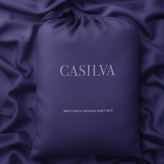 CASILVA Eucalyptus Sheets - Infused with Silver for Anti-Odor, Softer Than Silk Fibers, More Cooling Than Cotton - Perfect for Hot Sleepers & Sensitive Skin - 100% Tencel Lyocell - King Sheet Set