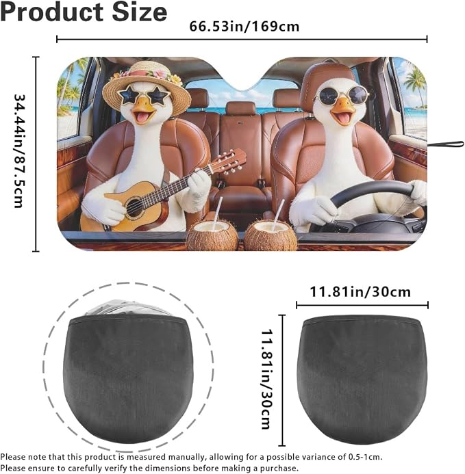 Cute Geese Car Front Windshield Sun Shade Reflect UV Sun and Heat Foldable Funny Car Windshield Sunshades Easy to Store Sun Visor Protector Universal Vehicle Accessories