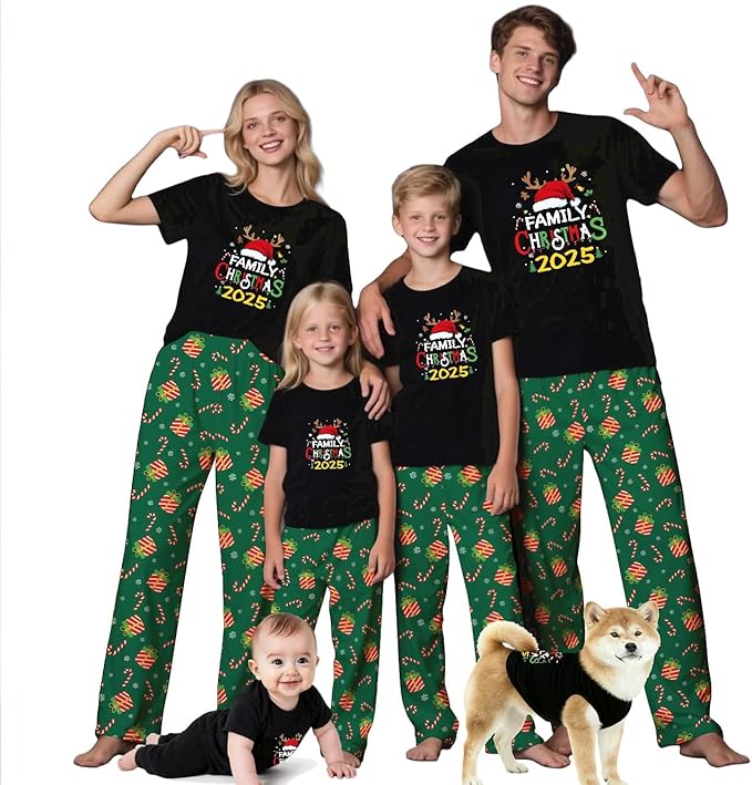 Family Christmas Pajamas Matching Sets Holiday Xmas Party Family Sleepwear Set Jammies for Couples