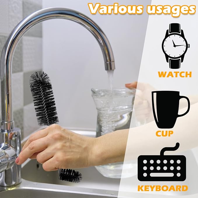 Hummingbird Feeder Cleaning Brush 19 Pieces 3 Size Mini Nylon Double Headed 2 in 1 Hummingbird Brush Hard to Reach Places Tiny Cleaning Kit(Black)