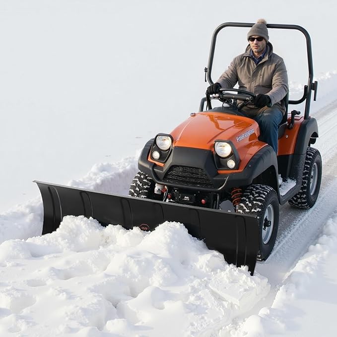 VEVOR Snow Plow Kit, 60in Universal Snow Plow Attachment, Height & Left-Right Adjustable, Quick to Detach, Steel ATV Scrape Blade, 3 Mount Options, Efficient Snows Clearing, for Most ATVs & UTVs