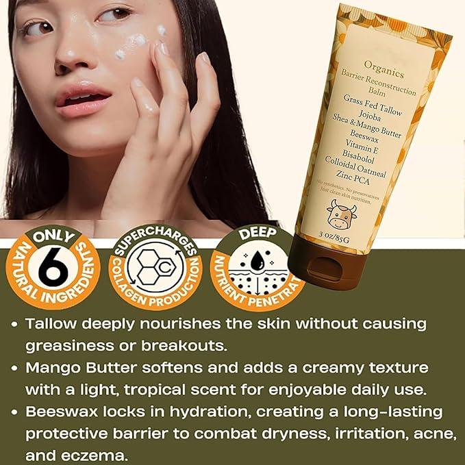 Belano Tallow Glow Balm,Belano Tallow Barrier Reconstruction Balm,with Organics Tallow and Colloidal Oatmeal,Deeply Nourish and Repair the Skin (2)