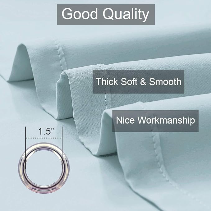 LA PALMA Thermal Insulated Blackout Darkening Grommet Living Room Curtains Window Drapes for Bedroom Pack of 2 Panels