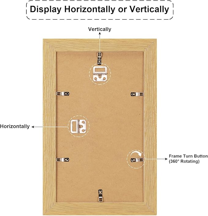 8x14 Picture Frame Display 3 opening 4X6 Picture Frame Collage,Multi Photo Frame with Mat,Plexiglass,Wall Hanging Decor,Natural Wood Grain