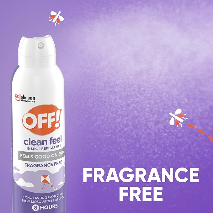 OFF! Clean Feel Insect Repellent Aerosol with 20% Picaridin - Long-Lasting DEET-Free Protection from Mosquitoes, Fragrance-Free Pest Control For Ticks & Flies, Camping, Bug Spray - 5 oz