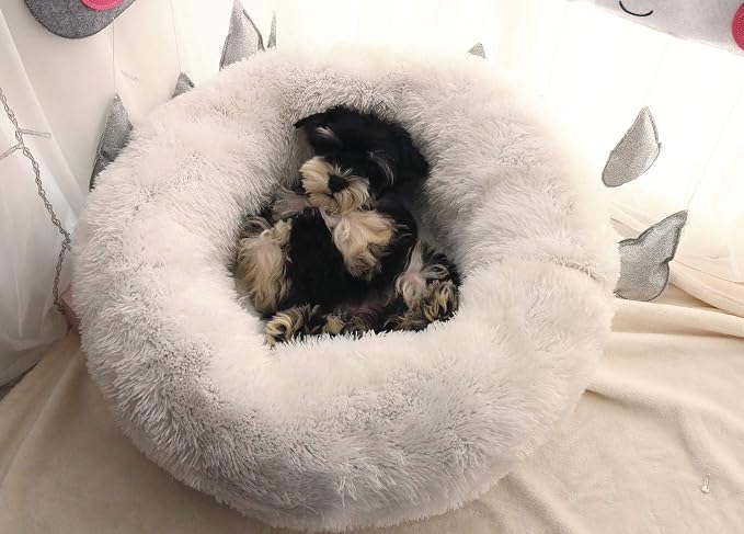 Cat Bed for Indoor Cats,Mini Plush Self Warming Kitten Bed, 20 Inch | Soft Round Fluffy Dog Bed and Cat Nest for Kittens and Small Dogs, Cozy Medium Bed for Indoor and Warm Autumn or Winter Sleep