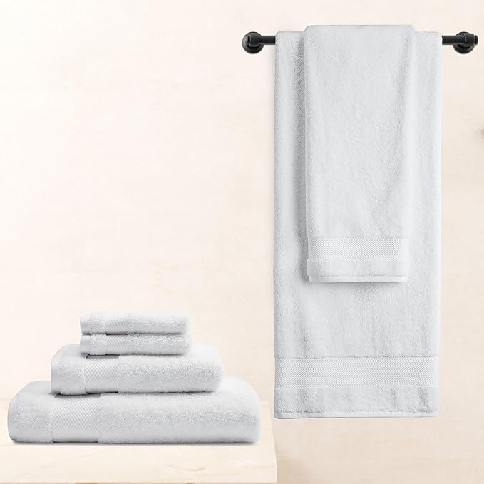 BIOWEAVES 100% Organic Cotton Bath Sheet Set of 2 | Soft Oversized Bath Towels | 700 GSM Premium Bath Towel Sheet Set GOTS Certified - White