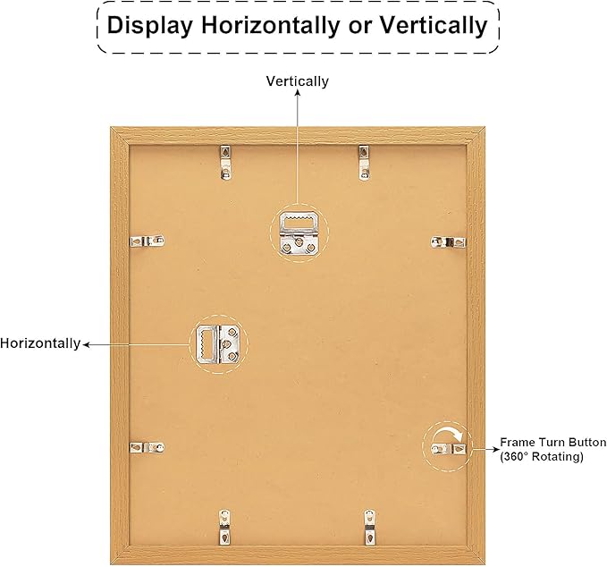 11x13 Collage frame with 5 Openings 4X6 Pictures, Multiple Picture Frame with Mat, Wall or Tabletop Decor, Natural Wood Grain,2 Pack
