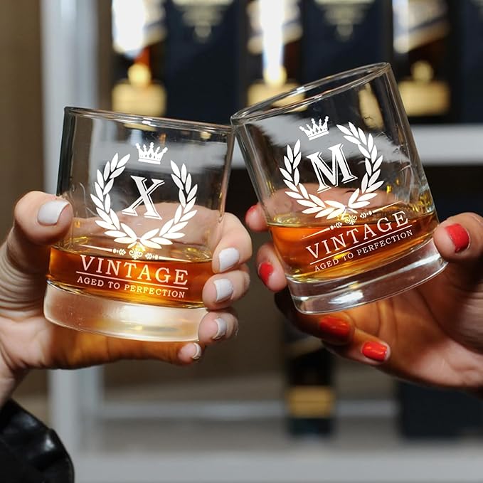 Old Fashioned Glasses Birthday Gifts for Men 11oz Personalized Whiskey Glass Engraved Monogram Drinking Glass for Man Custom Bourbon Gift For Dad Who Have Everything