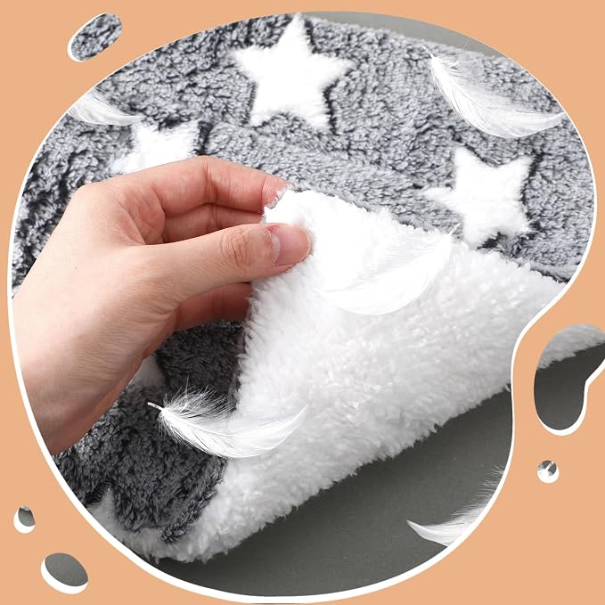 Jetec 3 Pcs Guinea Pig Beds, Fleece Small Animal Mats, Pineapple Grid, Gray | 10 x 11 in Soft Double Sided Fleece Pad for Rabbit, Hamster, Chinchilla, Rat, Warm Hideout, Cozy Small Animal Cage Bed