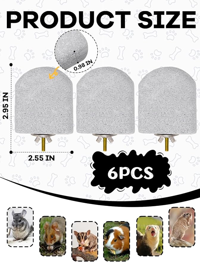 Lava Ledges for Rats 6 Pack Hamster Climbing Ledge Platform Pumice Ledge Shelf Pet Chewing Grinding Toys Small Animals Cage Accessories for Mouse Guinea Pig Gerbil Gray