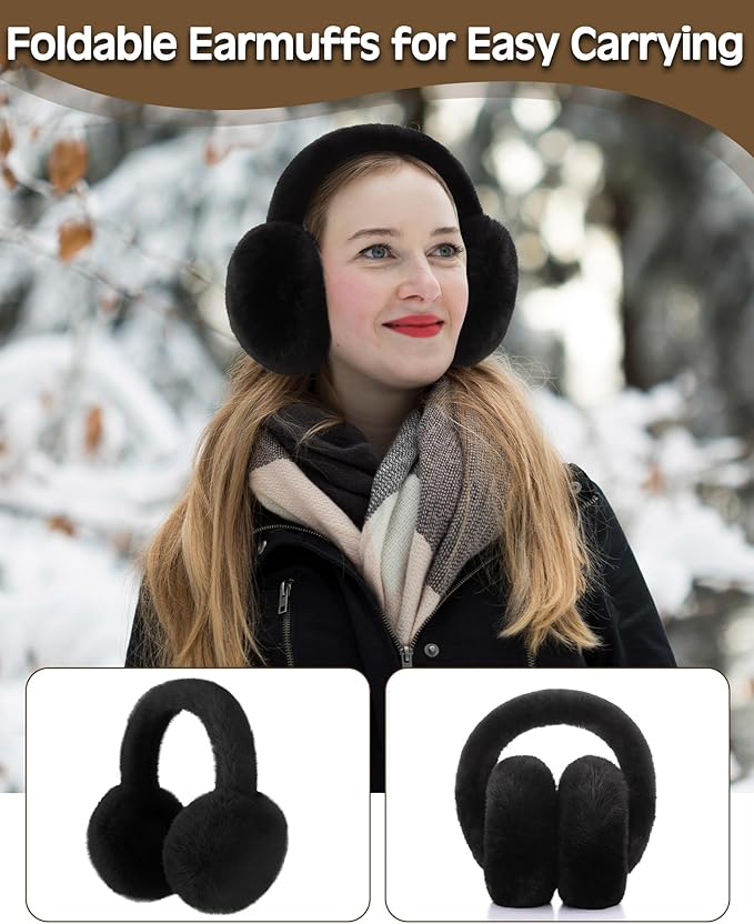 Geyoga 6 Pcs Winter Warm Fleece Knit Hat Long Scarf Touchscreen Gloves Ear Muffs Socks Sets, Winter Warm Gifts for Women