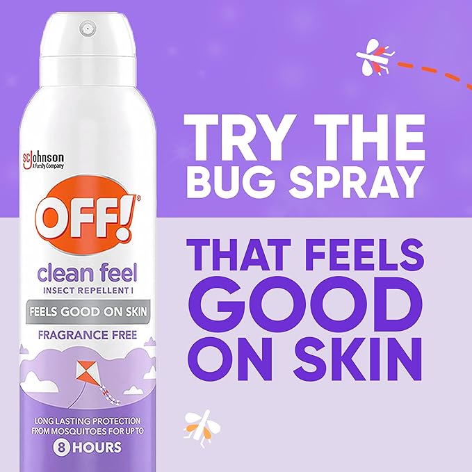 OFF! Clean Feel Insect Repellent Aerosol with 20% Picaridin - Long-Lasting DEET-Free Protection from Mosquitoes, Fragrance-Free Pest Control For Ticks & Flies, Camping, Bug Spray - 5 oz