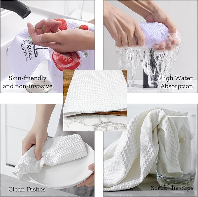 Custom Kitchen Towels Personalized Name Kitchen Towels Housewarming/Holiday/Birthday/Anniversaries Gift for Kitchen Decor Custom Waffle Dish Towel