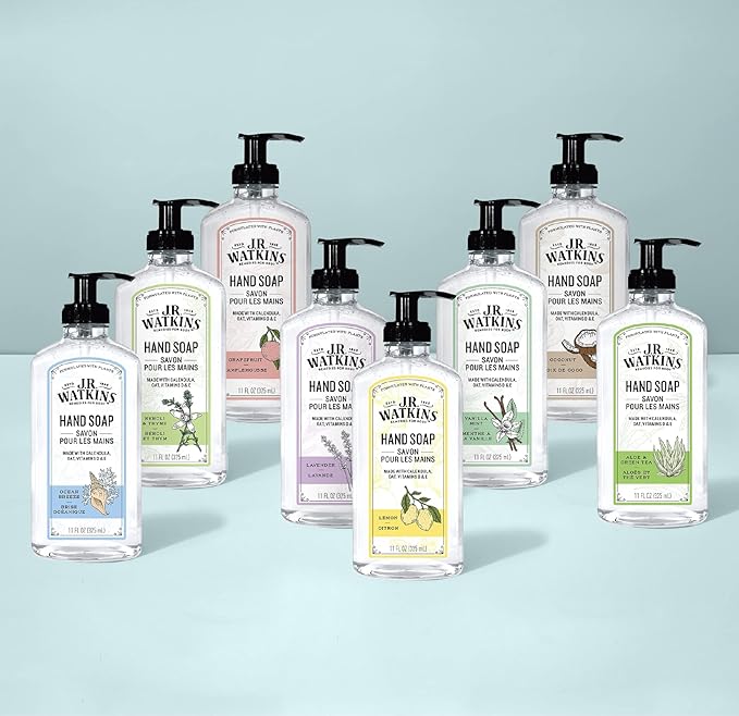 J.R. Watkins Gel Hand Soap, 3 Pack of 11 Fl Oz, Aloe & Green Tea