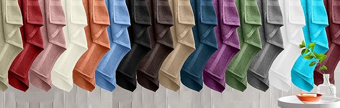 DAN RIVER Bath Towels Set of 4, 27 x 54 Inches, 100% Cotton, Larger & Lighter Weight, Quicker to Dry, Super Soft and Absorbent, Ideal Aqua Bath Towels for Daily Use