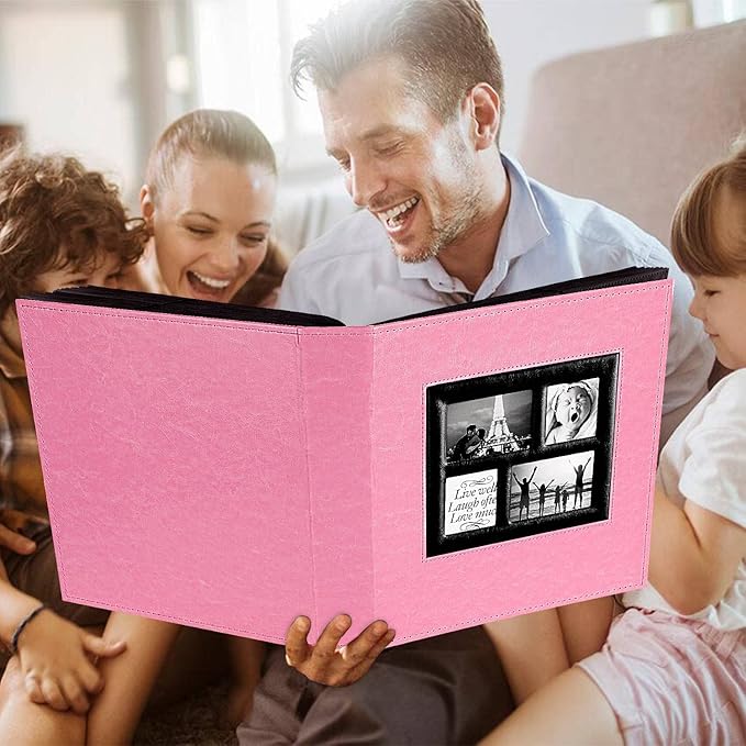Ywlake Photo Album 4x6 500 Pockets Photos, Extra Large Capacity Family Wedding Picture Albums Holds 500 Horizontal and Vertical Photos Pink