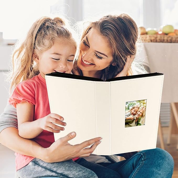 Ywlake Photo Album 4x6 300 Pockets, Leather Photo Albums Holds 300 Horizontal Only Pictures Beige