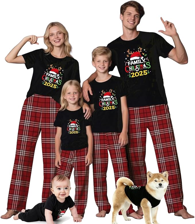 Family Christmas Pajamas Matching Sets Holiday Xmas Party Family Sleepwear Set Jammies for Couples