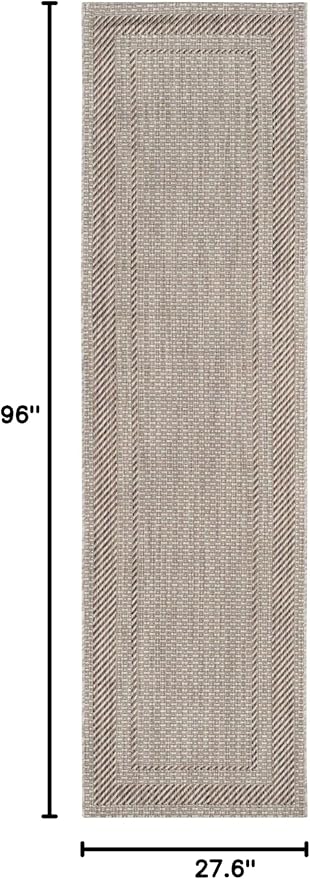 SAFAVIEH Courtyard Collection 2'3" x 8' Beige/Brown CY8477 Indoor/ Outdoor Waterproof Easy Cleaning Patio Backyard Mudroom Runner Rug