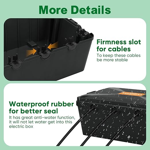 Blumway Large Outdoor Electrical Box (12.5x8.5x5 inch), IP54 Waterproof Outdoor Outlet Extension Cord Cover Weatherproof, Protect Outlet, Plug,Power Strip,Timer, Socket,Holiday Light