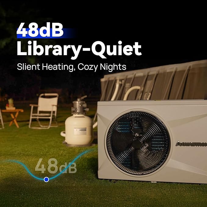 AQUASTRONG Inverter Swimming Pool Heat Pump,Pool Heater for Above Ground and Inground Pool Heating Smart WiFi Control and Cooling Pool Heater Pools Up to, 9000 Gallons