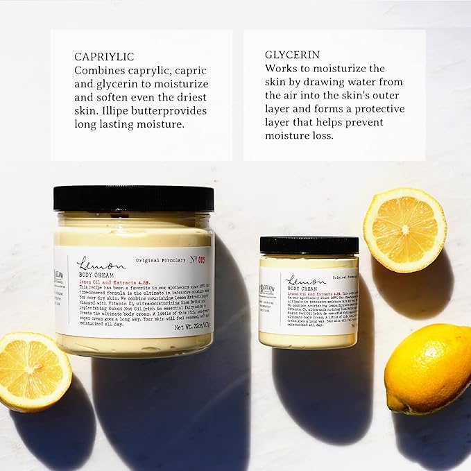 C.O. Bigelow Lemon Body Cream, Lotion for Dry Skin with Shea Butter & Lemon Extract, Moisturizing Body Lotion and Hand Treatment, 32 oz