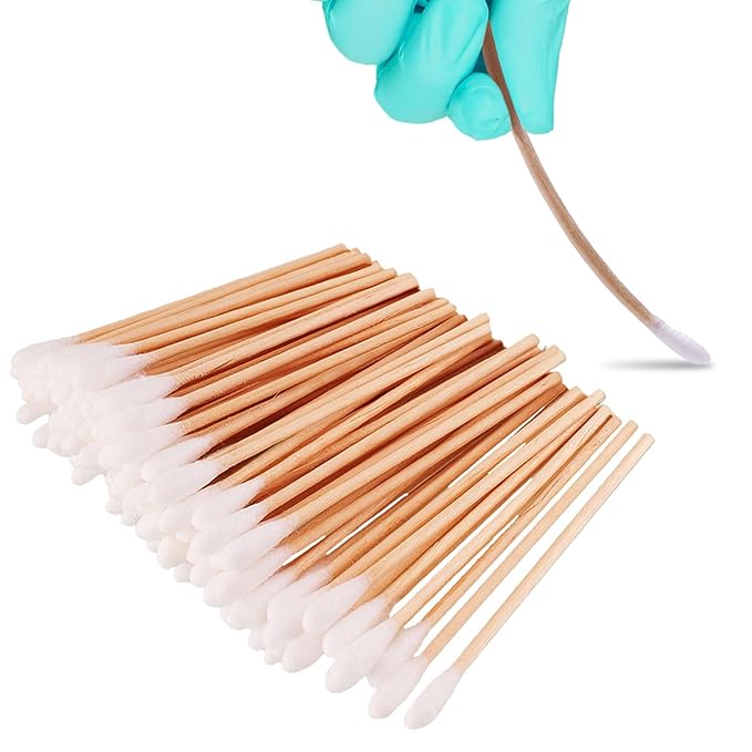 Dental Grade Inch Long Cotton Swabs with Bamboo Wooden Handles Cotton Tipped Applicator by OMNIA ONE | Ideal for Application of Medication, Cleaning Skin, Arts and Crafts Remover Tool (3" (1000PCs))