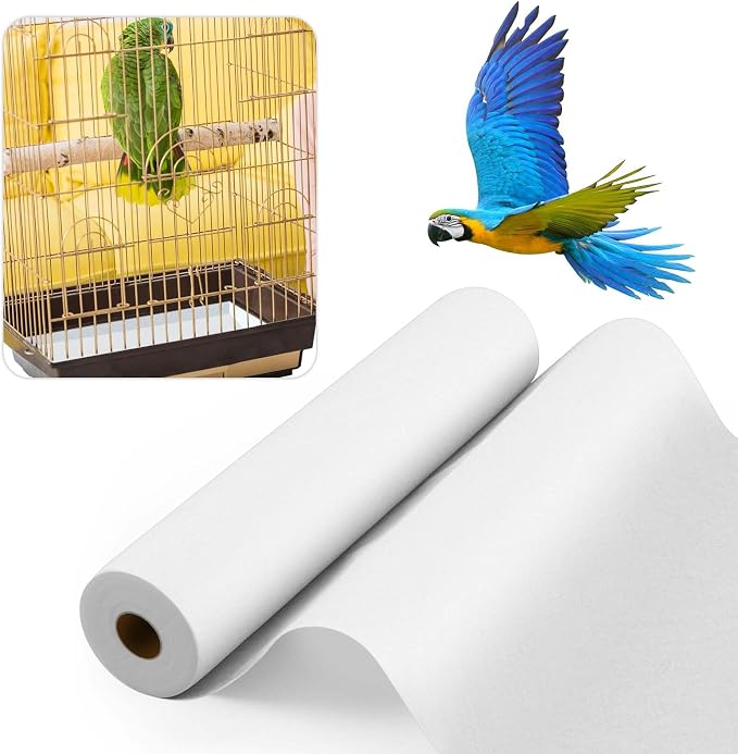 Drydiet Cage Liner for Birds, 100 ft x 18 Inch, Parakeet Cage Liners | Disposable, Precut Absorbent Bird Paper Accessories, for Pet Animal, Parrot, Parakeet, Conure, Superior Absorbent Liner